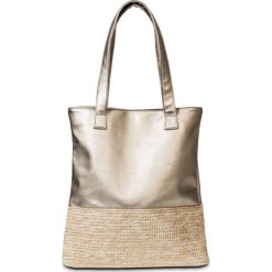 Torba shopper bonprix złoty kolor - naturalny. Żółte torby damskie na zakupy bonprix, bez wzorów, bez dodatków. Za 89,99 zł.