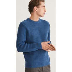 Sweter - Niebieski. Niebieskie swetry klasyczne męskie marki Reserved, l. Za 159,99 zł.