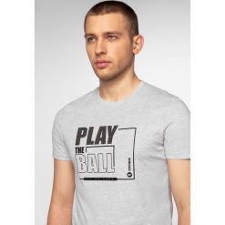 T-shirt męski TSM004 - chłodny jasny szary melanż. Szare koszulki męskie xxl, melanż. W wyprzedaży za 34,99 zł.