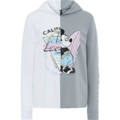 Bluzy damskie: Bluza dresowa bonprix biało-srebrnoszary