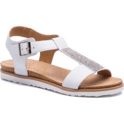 Sandały LASOCKI - ARC-MARINA-14 White. Białe klapki damskie Lasocki, z aplikacjami, ze skóry, bez obcasa. Za 129,99 zł.