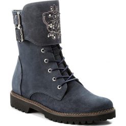Botki EVA MINGE - Reina 2M 17BD1372202EF 407. Niebieskie botki damskie na obcasie marki Eva Minge, z materiału. W wyprzedaży za 279,00 zł.