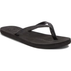 Japonki ROXY - ARJL100673 Bk3. Czarne klapki damskie Roxy, z aplikacjami, z tworzywa sztucznego, bez obcasa. Za 85,00 zł.