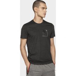 T-shirt męski TSM003 - ciemny szary melanż. Szare t-shirty męskie 4f, m, bez wzorów, bez kołnierzyka. W wyprzedaży za 34,99 zł.