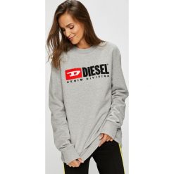 Diesel - Bluza. Szare bluzy rozpinane damskie Diesel, m, z aplikacjami, z bawełny, bez kaptura. Za 569,90 zł.