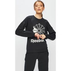 Reebok Classic - Bluza. Czarne bluzy damskie Reebok Classic, s, z nadrukiem, z elastanu, bez rękawów, bez kaptura. W wyprzedaży za 129,90 zł.