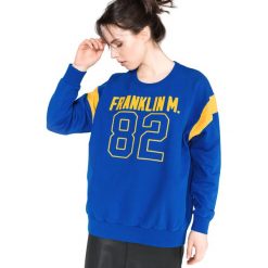 Franklin & Marshall Bluza Niebieski. Niebieskie bluzy damskie Franklin Marshall, m, z haftami, z bawełny, bez rękawów, bez kaptura. Za 395,95 zł.