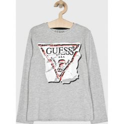 Guess Jeans - Longsleeve dziecięcy 118-175 cm. Szare t-shirty chłopięce Guess Jeans, z nadrukiem, z bawełny, z długim rękawem. Za 79,90 zł.