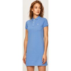 Polo Ralph Lauren - Sukienka. Niebieskie sukienki damskie Polo Ralph Lauren, na co dzień, s, bez wzorów, z bawełny, casualowe, polo, z krótkim rękawem, krótkie, mini, proste. W wyprzedaży za 539,90 zł.