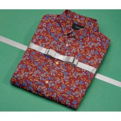 Bawełniana koszula slim fit - Bordowy. Czerwone koszule męskie Reserved, s, bez wzorów, z bawełny, bez kołnierzyka, bez rękawów. Za 89,99 zł.