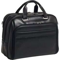 Torba dla mężczyzny na laptopa z czarnej skóry Springfield 17". Czarne torby męskie skórzane Mcklein, w paski, ze skóry, klasyczne, na ramię, duże. Za 949,00 zł.