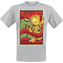 T-shirty męskie z nadrukiem: Guardians Of The Galaxy 2 – Groot – Experience T-Shirt odcienie szarego