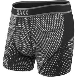 SAXX Bokser męski Kinetic Boxer Grey Wieżowiec (rozmiar L). Szare slipy męskie termoaktywne Saxx, bez wzorów. W wyprzedaży za 115,00 zł.