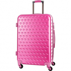 Walizka w kolorze różowym - 36 l. Czerwone walizki Bagstone & Travel One, z materiału. W wyprzedaży za 179,95 zł.