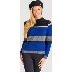 SWETER SEVRES Sportmax Code. Niebieskie swetry damskie Sportmax Code, xs, z aplikacjami, z materiału, bez rękawów, bez kaptura. Za 599,40 zł.