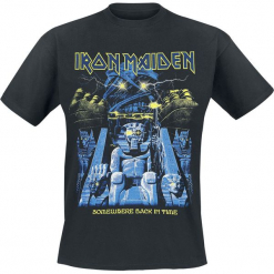 Iron Maiden Back in Time Mummy T-Shirt czarny. Czarne t-shirty męskie z nadrukiem Iron Maiden, m, z okrągłym kołnierzem. Za 74,90 zł.