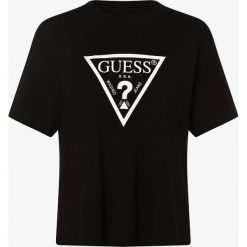 Guess Jeans - T-shirt damski, czarny. Czarne t-shirty damskie Guess Jeans, l, z nadrukiem, z bawełny, bez kołnierzyka. Za 159,95 zł.