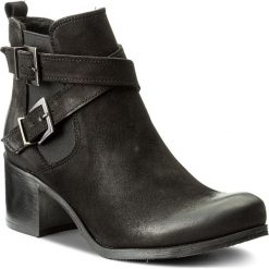 Botki damskie lity: Botki KARINO - 2455/003-F Czarny/Nubuk