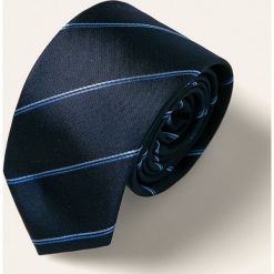 Calvin Klein - Krawat. Niebieskie krawaty męskie Calvin Klein, bez wzorów, z jedwabiu. Za 179,90 zł.