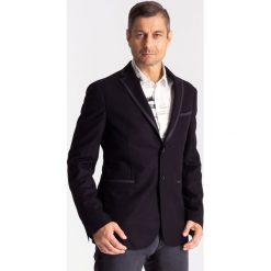 Czarna wełniana marynarka slim fit. Czarne marynarki męskie m, z aplikacjami, z wełny, eleganckie. Za 2839,00 zł.