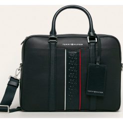 Tommy Hilfiger - Torba skórzana. Niebieskie torby męskie skórzane TOMMY HILFIGER, w paski, ze skóry, casualowe, małe. Za 1069,00 zł.