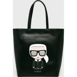 Karl Lagerfeld - Torebka. Czarne torebki klasyczne damskie marki KARL LAGERFELD, bez wzorów, ze skóry ekologicznej, casualowe, na ramię, duże, bez dodatków. Za 919,90 zł.
