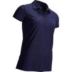 Koszulka polo do golfa damska. Różowe koszulki damskie polo INESIS, xs, bez wzorów, z elastanu, bez rękawów. Za 59,99 zł.