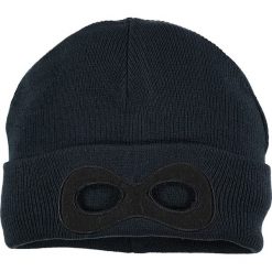 Czapka w kolorze granatowo-czarnym. Niebieskie czapeczki niemowlęce Tom Tailor Kids, z aplikacjami, ze splotem. W wyprzedaży za 29,95 zł.