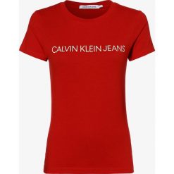 Calvin Klein Jeans - T-shirt damski, czerwony. Czerwone t-shirty damskie Calvin Klein Jeans, s, z napisami, z bawełny, bez kołnierzyka. Za 129,95 zł.