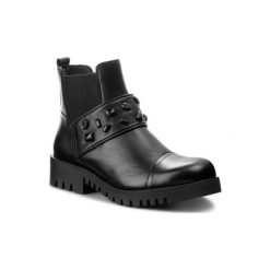 LASOCKI L049. Czarne botki damskie Lasocki, ze skóry, bez obcasa, bez zapięcia. Za 249,99 zł.