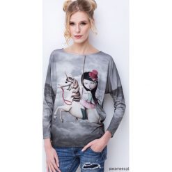 Dreamer girl bluzka z nadrukiem. Szare bluzki dziewczęce z nadrukiem Pakamera. Za 149,00 zł.