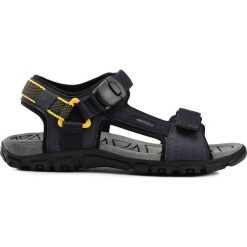 Geox Uomo Sandały Niebieski. Niebieskie sandały męskie Geox, z materiału, z paskami. Za 326,95 zł.