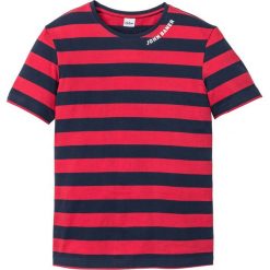 T-shirt bonprix czerwono-ciemnoniebieski w paski. Czerwone koszulki męskie bonprix, s, w paski, z okrągłym kołnierzem, bez rękawów. Za 34,99 zł.