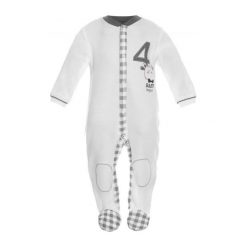 2Be3 Śpioszki Chłopięce Baby League 56 Biały. Białe kombinezony niemowlęce 2Be3, z nadrukiem, z dzianiny, sportowe. Za 45,00 zł.