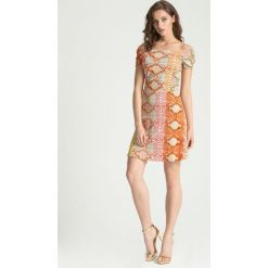 Sukienka mini. Szare sukienki damskie Just Cavalli, na imprezę, bez wzorów, z okrągłym kołnierzem, bez rękawów, mini, rozkloszowane. Za 489,00 zł.