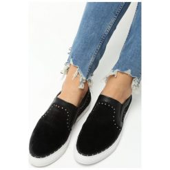 Trampki damskie slip on: Czarne Slip On Moss