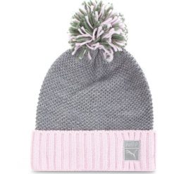 Czapka PUMA - Archive Pom Beanie 021718 02 Light Gray Heather/W. Orchid. Szare czapki zimowe damskie Puma, z materiału. Za 99,00 zł.
