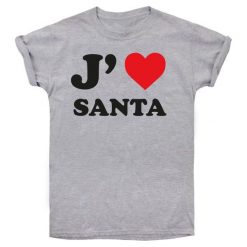 Christmas T-Shirt T-Shirt Damski I Love Santa Xl Szary. Szare t-shirty damskie marki Christmas T-Shirt, xl, z bawełny. W wyprzedaży za 38,00 zł.