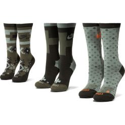 Zestaw 3 par wysokich skarpet unisex NIKE - SK0214 907 Zielony. Zielone skarpetki męskie Nike, bez wzorów, z elastanu. Za 79,00 zł.