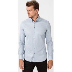 Giorgio Armani Koszula Szary. Szare koszule męskie Giorgio Armani, w grochy, z bawełny, bez kołnierzyka, z długim rękawem. Za 1701,95 zł.