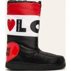 Love Moschino - Śniegowce. Czarne śniegowce damskie Love Moschino, z gumy, bez zapięcia. W wyprzedaży za 349,90 zł.