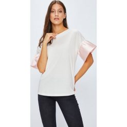 Only - Top Taffetas. Białe bluzki damskie ONLY, bez wzorów, z bawełny, z okrągłym kołnierzem. W wyprzedaży za 54,90 zł.