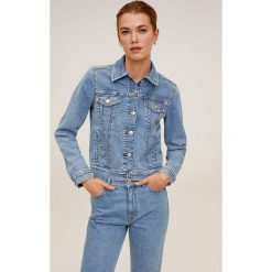 Mango - Kurtka jeansowa Vicky. Niebieskie kurtki damskie Mango, s, z elastanu, krótkie. Za 139,90 zł.