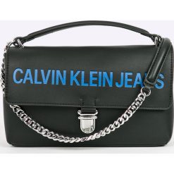 Calvin Klein - Torebka Sculpted Flap. Szare torebki klasyczne damskie Calvin Klein, w paski, z materiału, średnie. Za 539,90 zł.