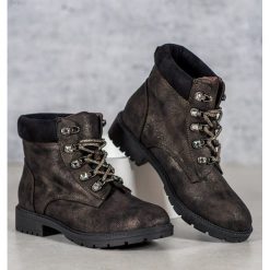 Trapery z brokatem vices. Trapery damskie vices, bez obcasa, bez zapięcia. Za 127,90 zł.