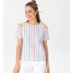 Bluzka typu cold shoulder - Wielobarwn. Szare bluzki damskie House, s, bez wzorów, bez kołnierzyka, bez rękawów. Za 59,99 zł.