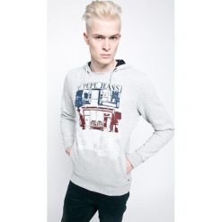 Pepe Jeans - Bluza. Szare bejsbolówki męskie Pepe Jeans, m, z nadrukiem, z bawełny, z kapturem. W wyprzedaży za 199,90 zł.
