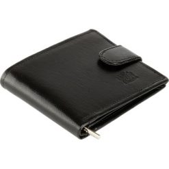 PERFEKT PLUS SK/15 A czarny, portfel męski. Czarne portfele męskie Perfekt Plus, bez wzorów, ze skóry. Za 99,90 zł.