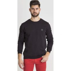 BLUZA Trussardi Jeans. Czarne bluzy męskie Trussardi Jeans, xl, z aplikacjami, z bawełny, z okrągłym kołnierzem, bez rękawów, bez kaptura. Za 203,00 zł.