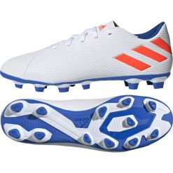 Buty piłkarskie adidas Nemeziz Messi 19.4 Fg M F34401. Białe buty sportowe męskie Adidas, z materiału, bez zapięcia, do piłki nożnej. W wyprzedaży za 249,00 zł.